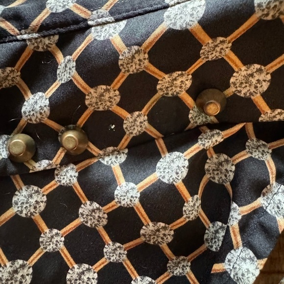 Forever 21 size small tank high low hi lo open slit back EUC used navy blue gold - Picture 5 of 7